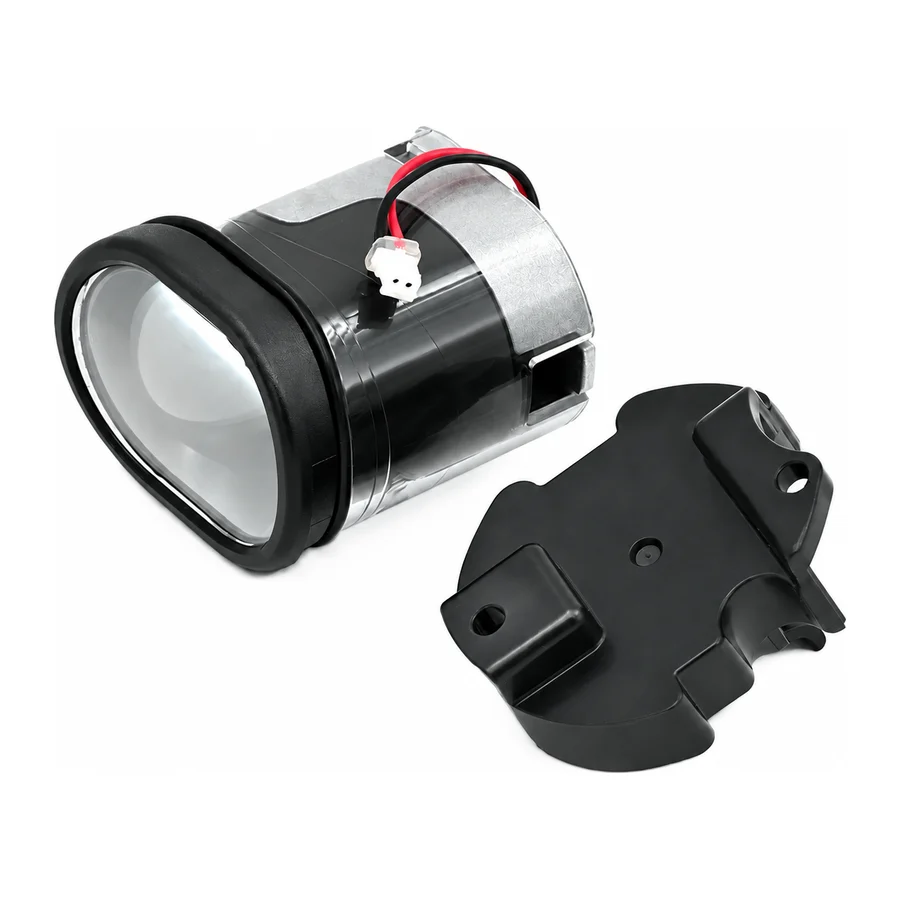 Headlight, front, clear housing, with bracket and plug lead