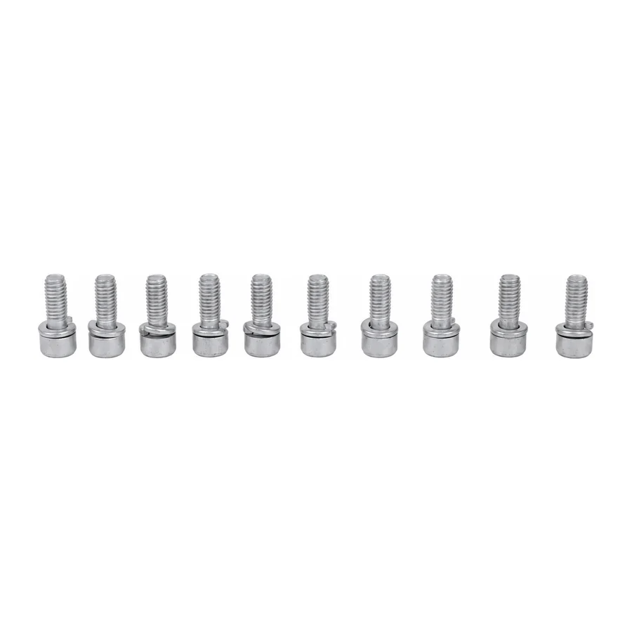 Hex socket cap screw with spring washer, M6×16, pack of 10
